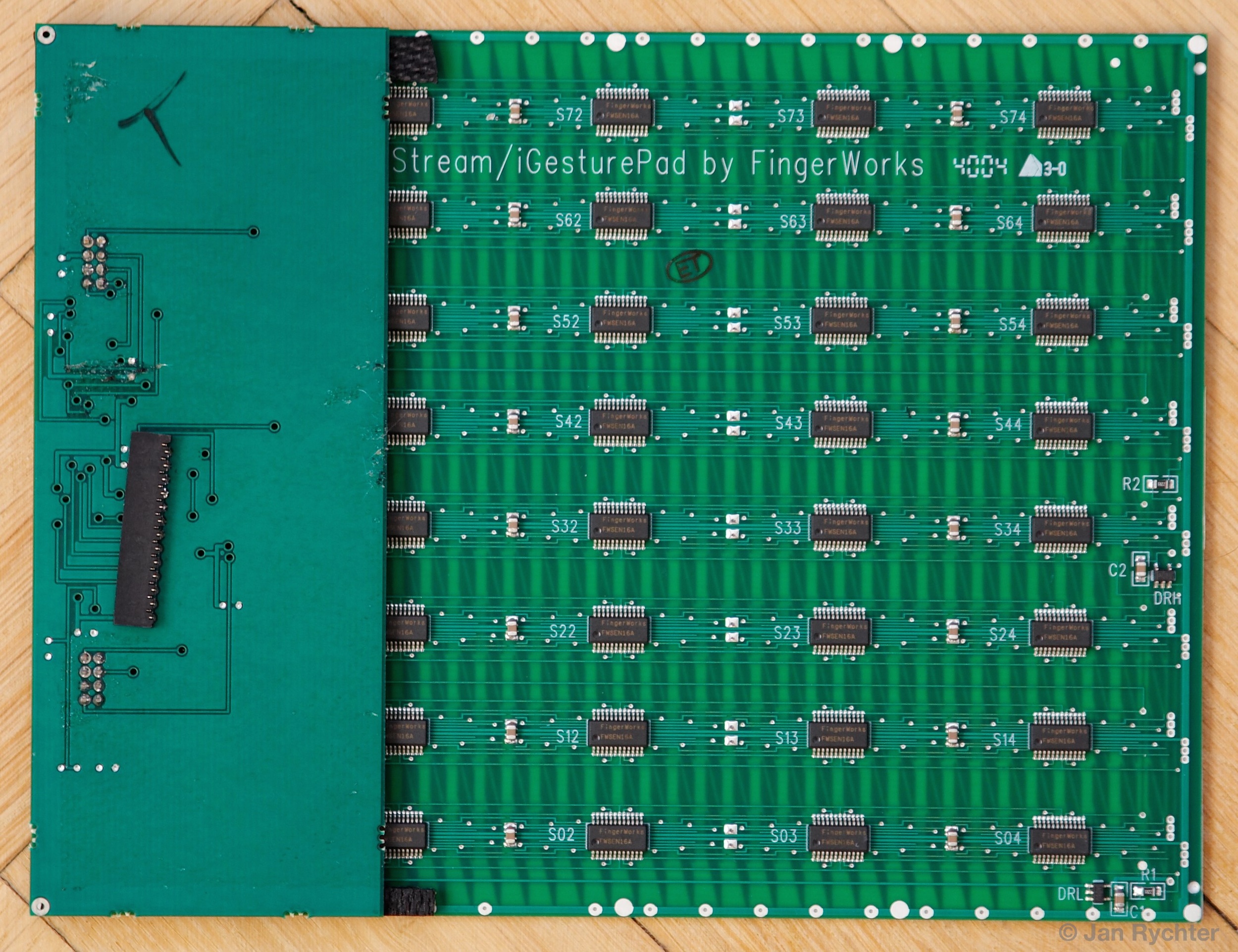 Inside one of the halves. You can see the FWSEN16A chips.